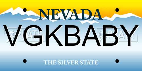 VGKBABY Nevada License Plate