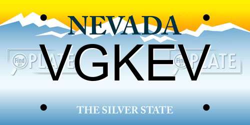 VGKEV Nevada License Plate