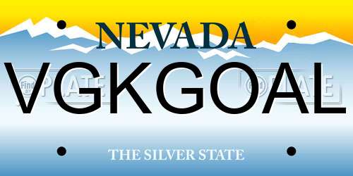 VGKGOAL Nevada License Plate