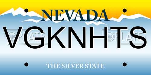 VGKNHTS Nevada License Plate