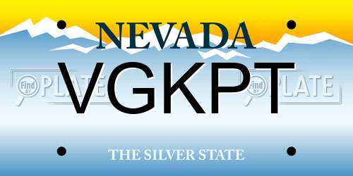 VGKPT Nevada License Plate