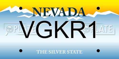 VGKR1 Nevada License Plate