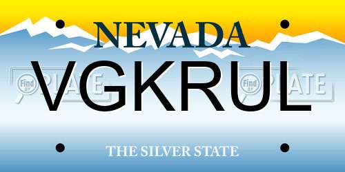 VGKRUL Nevada License Plate