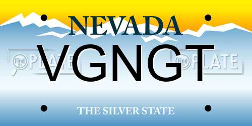 VGNGT Nevada License Plate