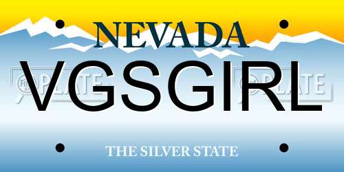 VGSGIRL Nevada License Plate