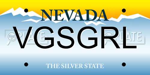VGSGRL Nevada License Plate