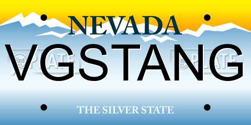 VGSTANG Nevada License Plate