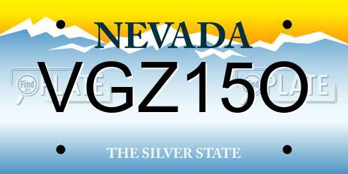 VGZ15O Nevada License Plate