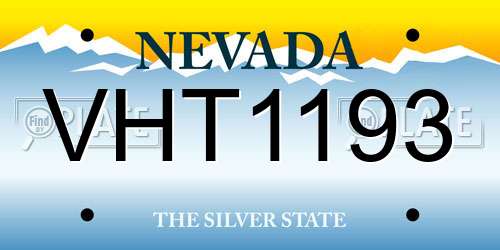 VHT1193 Nevada License Plate