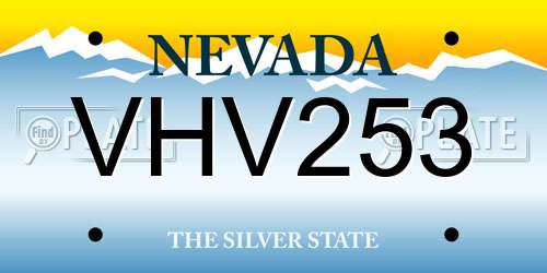 VHV253 Nevada License Plate