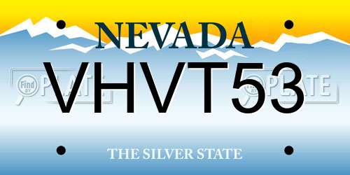 VHVT53 Nevada License Plate