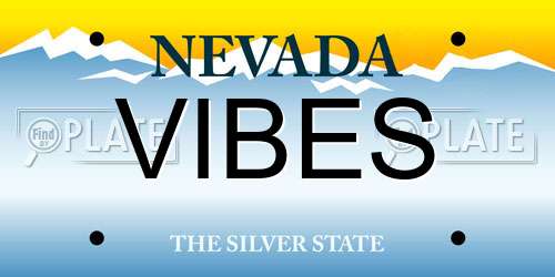 VIBES Nevada License Plate
