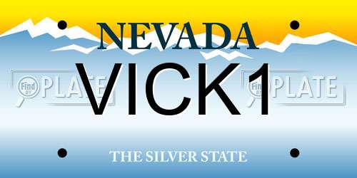 VICK1 Nevada License Plate