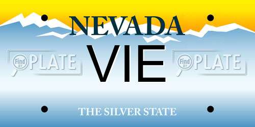 VIE Nevada License Plate