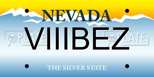 VIIIBEZ Nevada License Plate