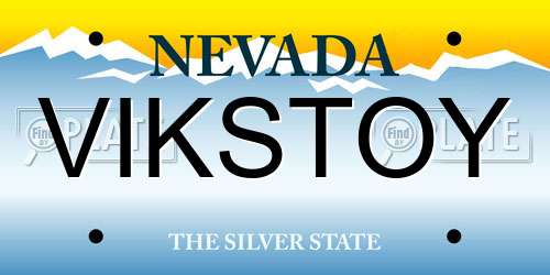 VIKSTOY Nevada License Plate
