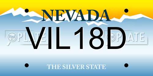 VIL18D Nevada License Plate
