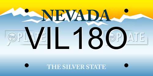 VIL18O Nevada License Plate