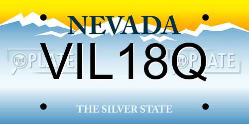 VIL18Q Nevada License Plate