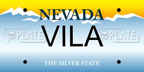 VILA Nevada License Plate