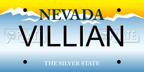 VILLIAN Nevada License Plate