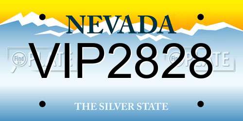 VIP2828 Nevada License Plate