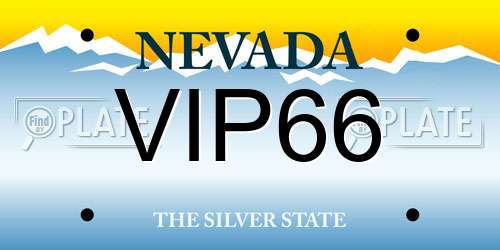 VIP66 Nevada License Plate