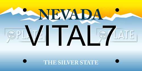 VITAL7 Nevada License Plate