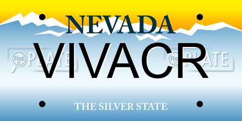 VIVACR Nevada License Plate