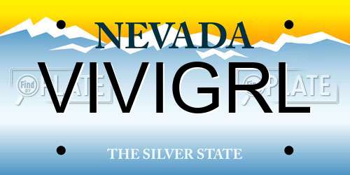 VIVIGRL Nevada License Plate