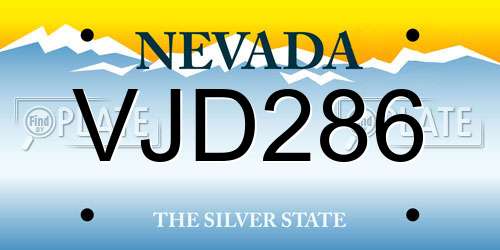 VJD286 Nevada License Plate