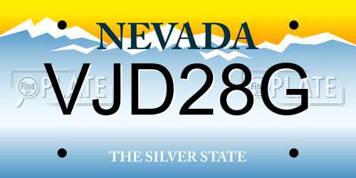 VJD28G Nevada License Plate