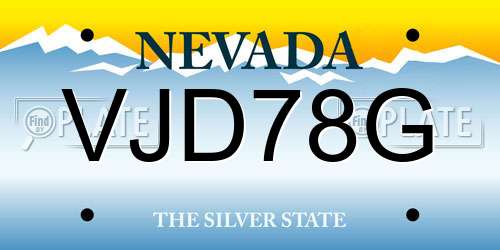 VJD78G Nevada License Plate
