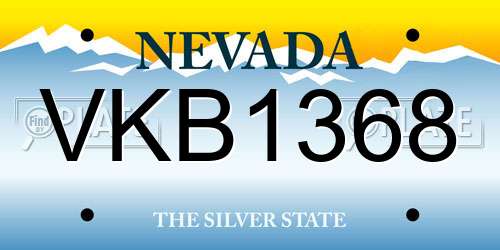 VKB1368 Nevada License Plate