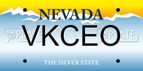 VKCEO Nevada License Plate