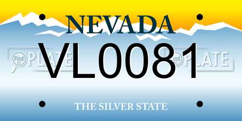 VL0081 Nevada License Plate