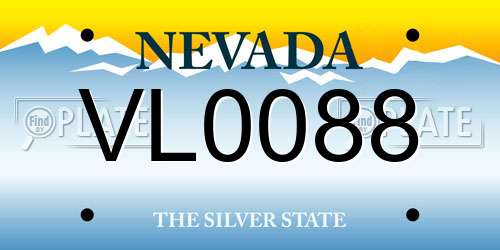VL0088 Nevada License Plate