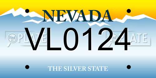 VL0124 Nevada License Plate