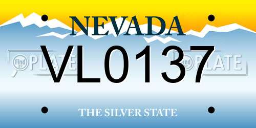 VL0137 Nevada License Plate