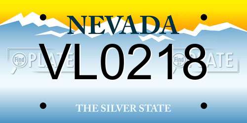 VL0218 Nevada License Plate