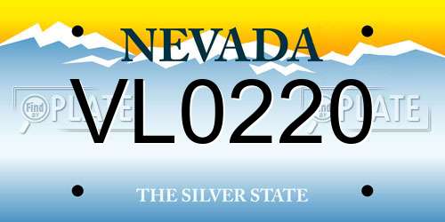 VL0220 Nevada License Plate