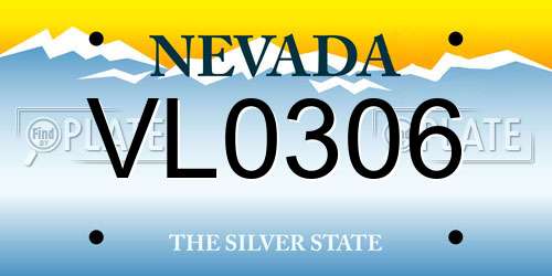 VL0306 Nevada License Plate