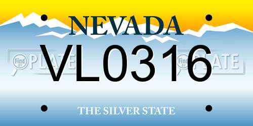 VL0316 Nevada License Plate