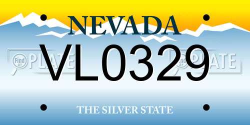VL0329 Nevada License Plate