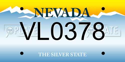 VL0378 Nevada License Plate