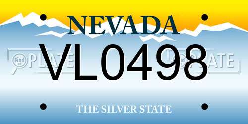 VL0498 Nevada License Plate