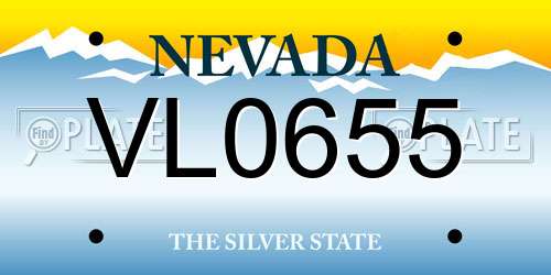 VL0655 Nevada License Plate