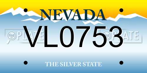 VL0753 Nevada License Plate