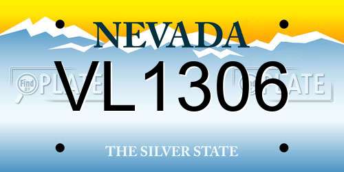 VL1306 Nevada License Plate