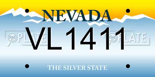 VL1411 Nevada License Plate